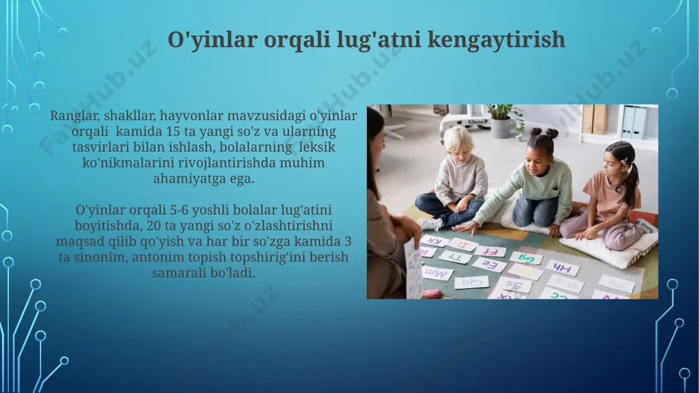 maktabgacha taʼlim tashkilotlarida lugʻat ishining vazifalari va mazmuni - Page 5