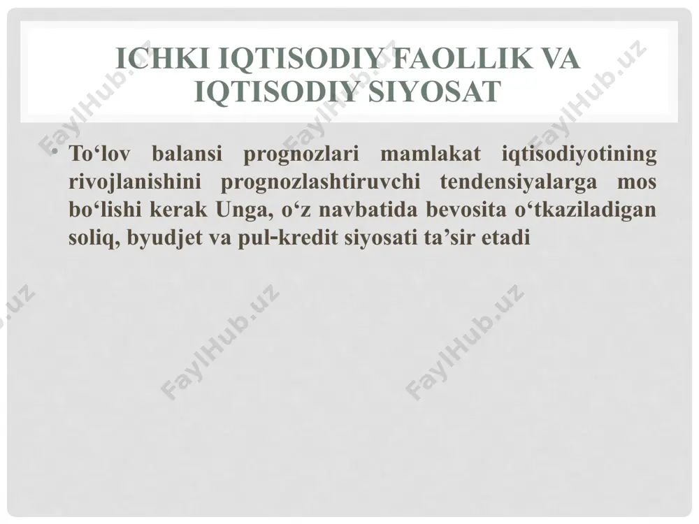 ining sustlashuvi iqtisodiy o‘sishga ko‘mak bersa, uning tez o‘sishi aks natijaga keltiradi. shu bois iqtisodiy o‘sishga erishish uchun aholining o‘sishi tartiblanib turishi talab qilinadi. iqtisodiy o‘sish ta’sir etuvchi omillar iqtisodiy o‘sishga ko‘p omillar ta’sir etadi, shulardan asosiylari: taklif omili, talab omili va taqsimot omili. /docprops/thumbnail.jpeg