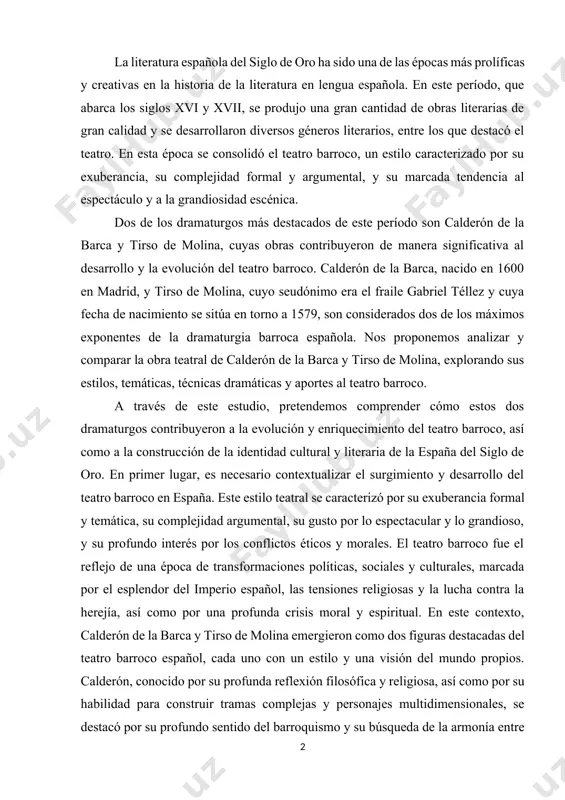 tualizar el surgimiento y desarrollo del teatro barroco en españa. este estilo teatral se caracterizó por su exuberancia formal y temática, su complejidad argumental, su gusto por lo espectacular y lo grandioso, y su profundo interés por los conflictos éticos y morales. el teatro barroco fue el reflejo de una época de transformaciones políticas, sociales y culturales, marcada por el esplendor del imperio español, las tensiones religiosas y la lucha contra la herejía, así como por una profunda crisis moral y espiritual. en este contexto, calderón de la barca y tirso de molina emergieron como dos figuras destacadas del teatro barroco español, cada uno con un estilo y una visión del mundo propios. calderón, conocido por su profunda reflexión filosófica y religiosa, así como por su habilidad para construir tramas complejas y personajes multidimensionales, se destacó por su profundo sentido del barroquismo y su búsqueda de la armonía entre la …