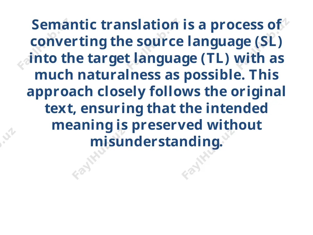 ish. in contrast, semantic translation balances aesthetic and emotional elements to produce a natural-sounding translation. this method considers external factors like culture and social context to capture the essence of the message. example: using semantic translation, the same sentence, “james and john are as different as day and night,” could be rendered in vietnamese as “james và john khác nhau một trời một vực,” which conveys the meaning more expressively and with cultural relevance. in summary, literal translation emphasizes structure and grammar, while semantic translation focuses on conveying the text’s meaning and nuances. /docprops/thumbnail.jpeg