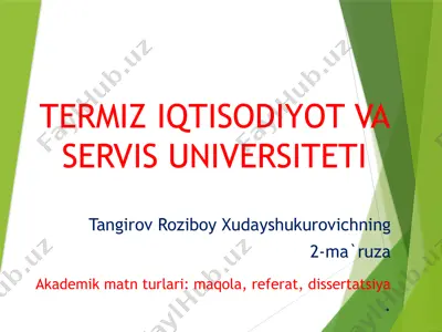 akademik matn turlari — PPTX