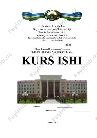 global demografik muammolar — DOCX