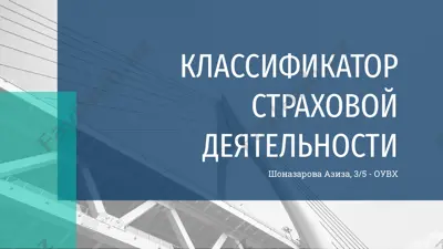 классификатор страховой деятельности — PPTX