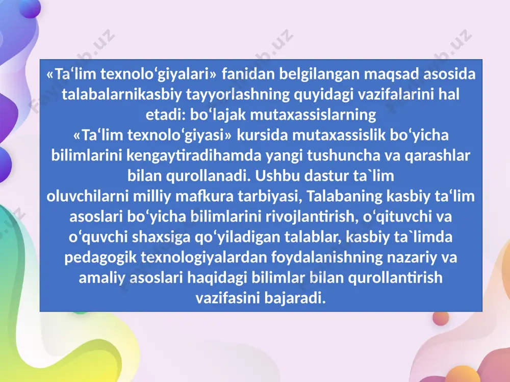 ta’lim texnologiyasining tuzulishini tushuntirish - Page 5