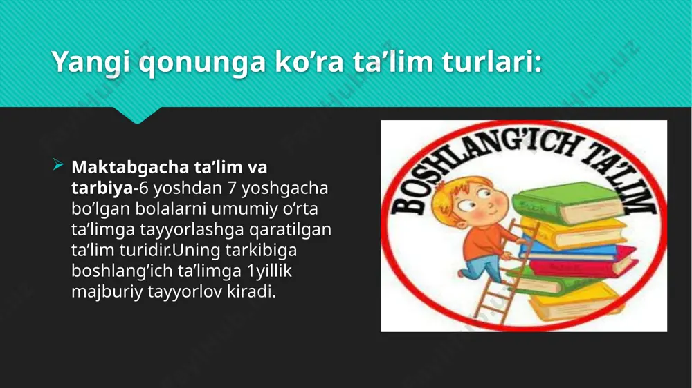 o’zbekiston respublikasining “ta’lim to’g’risida”gi qonunining mazmun mohiyati - Page 3