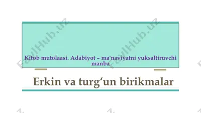 kitob mutolaasi. adabiyot – ma'naviyatni yuksaltiruvchi manba — PPTX