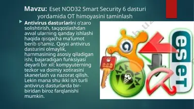 eset nod32 smart security 6 dasturi yordamida ot himoyasini taminlash — PPTX