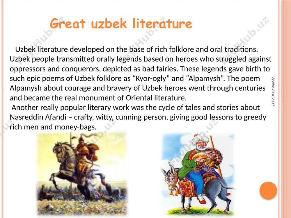 , language, cuisine and clothing. population of the republic, especially rural population revere traditions deeply rooted in the history of the country. the great silk road played a great role in the development of uzbekistan culture. the silk road favored to exchange not only goods, but also technologies, languages, ideas, religions. music and musical instruments traveled together with vagrant musicians following caravans, and secrets of paper manufacture, iron coining and embossing also moved from country to country. in 1991 uzbekistan obtained its independence that promoted the rapid development of handicrafts and traditional applied art, rebirth of uzbek traditions and customs, development of uzbekistan traditional culture. www.arxiv.uz www.arxiv.uz the abdulkasim medressah this monument was erected to the great thinker of past times — abdulkasim-khan. the medressah is located in the south part of old tashkent, reminding about the grandeur and beauty of the tashkent ancient architecture. according to the archaeological researches, …