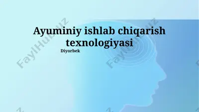 alyuminiy ishlab chiqarish texnologiyasi — PPTX