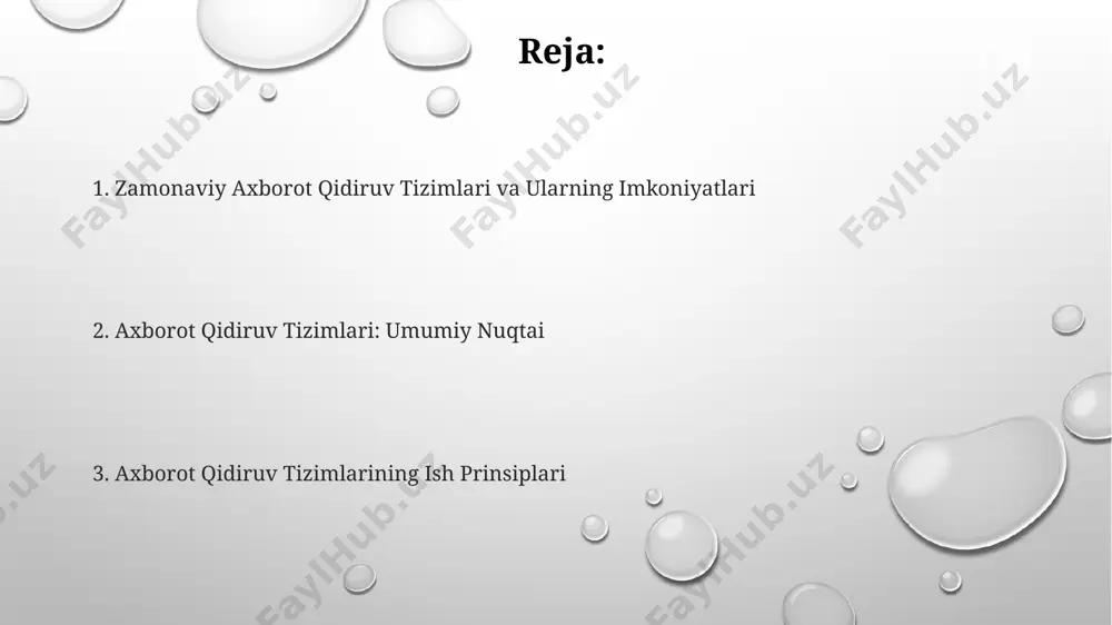 ruv tizimlariga nisbatan sezilarli o'sishni ko'rsatadi. mobil qidiruv tizimlari optimallashtirilgan interfeys va algoritmlar orqali tezkor va qulay qidiruv natijalarini taqdim etadi, natijalarni geografik joylashuv va shaxsiy so'rovlarga moslashtirib, taxminan 0.5 soniyada javob beradi. qidiruv natijalarini saralash algoritmlari tf-idf (term frequency-inverse document frequency) algoritmi matnda kalit so'zlarning tez-tez uchrashini va hujjatlardagi noyobligiga asoslanib, tegishli natijalarni yuqoriroq qo'yadi, bu esa aniqlikni oshiradi. zamonaviy qidiruv tizimlari foydalanuvchilarning geografik joylashuvini, so'rov tarixini va boshqa 50 dan ortiq parametrlarni hisobga olgan holda natijalarni shaxsiylashtiradigan algoritmlardan foydalanadi. qidiruv natijalarini reytinglashda pagerank algoritmi kabi murakkab formulalar 100 dan ortiq faktorlarni, jumladan, havolalar soni va sifatini hisobga oladi va natijalarni tegishli tartibda ko'rsatadi. qidiruv tizimlaridan foydalanishning afzalliklari zamonaviy qidiruv tizimlari murakkab so'rovlarni, jumladan, 20 dan ortiq kalit so'zlarni o'z ichiga olgan murakkab so'rovlarni ham tushunadi va tegishli natijalarni taqdim etadi. qidiruv tizimlari soniyalar ichida millionlab veb-sahifalar orasidan kerakli ma'lumotni topish imkonini beradi, bu esa vaqt va kuch sarfini …