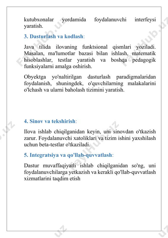 java tizimi orqali pedagogik ilovalar yaratish texnologiyasi - Page 4