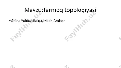 tarmoq topologiyasi — PPTX