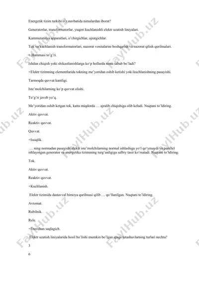 energetik tizim tarkibi — DOCX