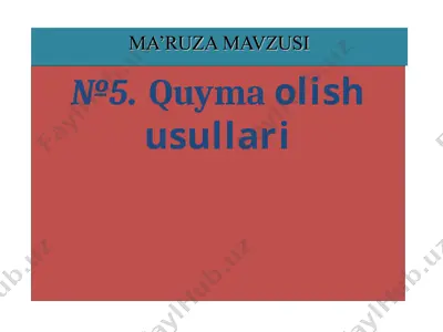 quymaolish usullari — PPT