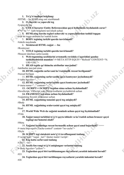 html dasturiy ta'lim — DOCX