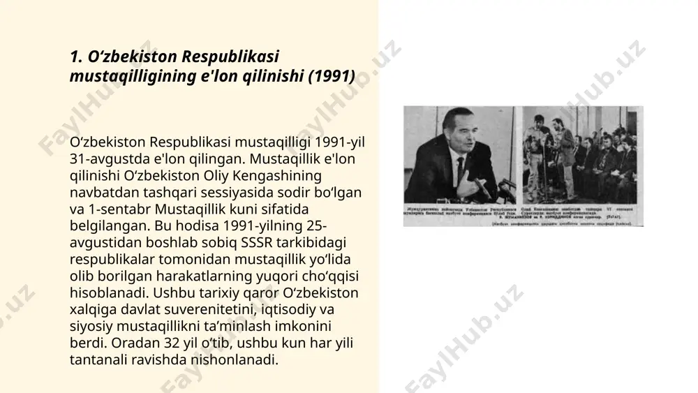 yalash maqsadini ko‘zlagan. ... t.me/slaydai_bot o'zbekistonda sog'liqni saqlash tizimidagi islohotlar davom etmoqda. 2021-yilda sog'liqni saqlashga ajratilgan davlat byudjeti 18,5 trillion so'mni tashkil etdi. respublika bo'ylab 20 mingdan ziyod tibbiy muassasa faoliyat yuritmoqda, ularda 200 mingga yaqin tibbiyot xodimi, jumladan 65 mingdan ortiq shifokorlar xizmat qilmoqda. 2020-yilda aholi uchun sifatli tibbiy xizmatlarni taqdim etishni yaxshilash maqsadida 5 mingdan ortiq zamonaviy tibbiy uskunalar sotib olindi. tibbiyot oliygohlarida har yili 7000 dan ziyod talaba mutaxassislik darajasini oshiradi. 2023-yilgacha birlamchi tibbiy yordam uchun 2000 dan ortiq qo'shimcha shifokor tayyorlandi. ... t.me/slaydai_bot 7. milliy xavfsizlik va mudofaa tizimini mustahkamlash o'zbekistonda milliy xavfsizlik va mudofaa tizimini mustahkamlash muhim ahamiyatga ega. 2022-yilda o'zbekiston mudofaa byudjeti 1,5 milliard aqsh dollarini tashkil etgan. davlat xavfsizlik xizmati, milliy gvardiya va harbiy kuchlar kabi tizimlar xavfsizlikni ta'minlashda faol ishtirok etmoqda. mudofaa sohasidagi islohlar doirasida o'zbekiston 2023-yilgacha harbiy xizmatchilarning sonini 50 mingga yetkazishni rejalashtirgan. shuningdek, zamonaviy texnologiyalar va qurol-yarog' tizimlarini yangilash maqsad …