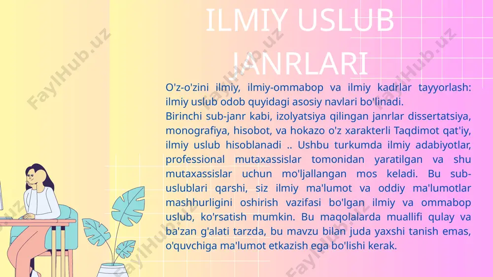 til so'z qismini toraytiradi, ular hissiy bo'lsa, o'ylab so'zlar uchun ruxsat bermaydi, non-adabiy tilining (argo, lahjasida, so'zlashuv nutqi) man yuklaydi. ilmiy foydalanishga kirish so'zi rangini yo'qotadi, boshqa kontent bilan to'ldiradi. e’tiboriz uchun rahmat presented by faxriddinov bobur image1.png image2.svg image3.png image4.svg image5.png image6.svg image7.png image8.svg image9.png image10.svg image11.png image12.svg image13.png image14.png image15.svg image16.jpeg image17.png image18.png image19.svg image20.png image21.svg image22.jpeg image23.jpeg image24.png image25.svg image26.png image27.svg image28.jpeg image29.png image30.svg image31.png image32.svg image33.jpeg image34.png image35.svg image36.png image37.svg image38.png image39.svg image40.png image41.svg image42.png image43.svg image44.jpeg image45.png image46.svg image47.png image48.svg image49.png image50.svg image51.png image52.svg image53.png image54.svg /docprops/thumbnail.jpeg