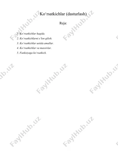 ko‘rsatkichlar (dasturlash) — DOC