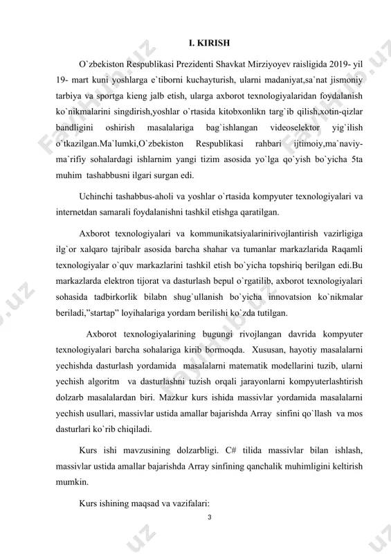 tavsiflovchi funktsional paketlar ko'rinishidagi dasturiy ta'minot tarkibiy qismlariga bog'liq. bunday komponentlarning kaliti shundaki, ular xususiyatlar, usullar va hodisalar bilan dasturlash modelini taqdim etadi; ular komponent haqida deklarativ ma'lumot beruvchi atributlarga ega; va ular o'zlarining hujjatlarini o'z ichiga oladi. c # ushbu tushunchalarni to'g'ridan-to'g'ri qo'llab-quvvatlash uchun til konstruktsiyalarini taqdim etadi va c # dasturiy ta'minot komponentlarini yaratish va ulardan foydalanish uchun juda tabiiy tilga aylanadi. bir nechta c # xususiyatlari mustahkam va bardoshli dasturlarni yaratishda yordam beradi: axlat yig'ish foydalanilmayotgan ob'ektlar egallagan xotirani avtomatik ravishda qayta tiklaydi; istisnolardan foydalanish xatolarni aniqlash va tiklash uchun tizimli va kengaytirilgan yondashuvni ta'minlaydi; va tilning xavfsiz dizayni bilan boshlanmagan o'zgaruvchilardan o'qish, massivlarni o'z chegaralaridan tashqariga indeksatsiya qilish yoki tekshirilmagan tipdagi gipslarni bajarish mumkin emas. c # birlashtirilgan turdagi tizimga ega . ibtidoiy kabi turlari, shu jumladan, barcha c # turlari, intva doublebitta ildiz dan meros objectturi. shunday qilib, barcha turlar umumiy operatsiyalar majmuini baham ko'radi …