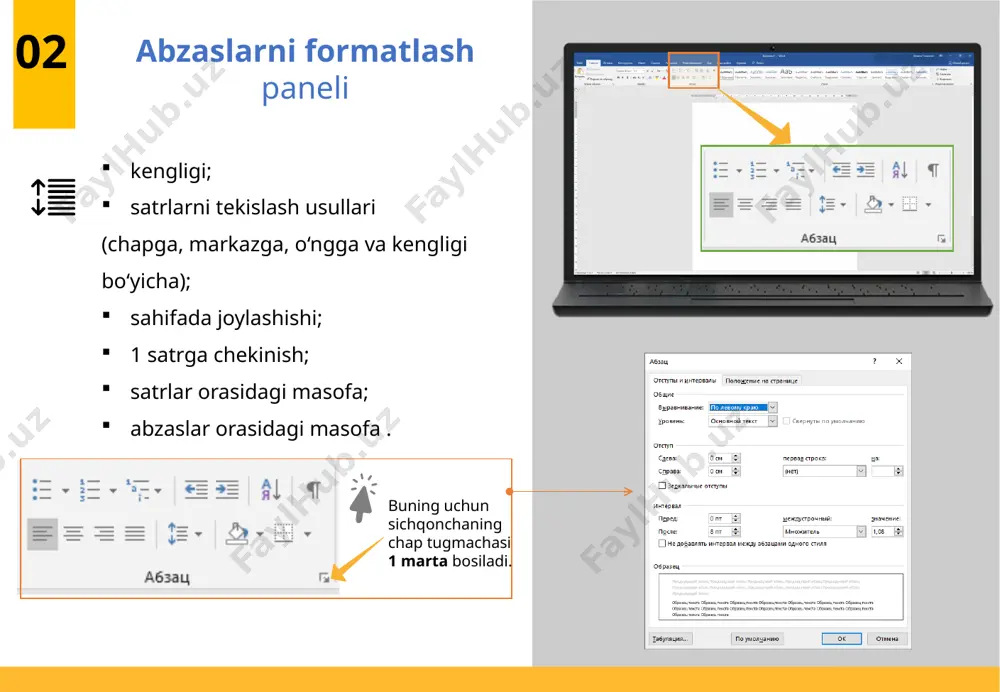 ms word dasturida hujjatlar formatlash uskunalari - Page 5