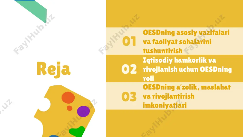 y barqarorlikni oshirish, savdo va investitsiyalarni kengaytirish, hamda global iqtisodiy muammolarga qarshi kurashishda muhim rol o'ynaydi. oesdning a'zolari va ularning roli oesd a'zolari va tashkilotdagi roli oesd a'zolari iqtisodiy rivojlangan va rivojlanayotgan mamlakatlar bo'lib, ular iqtisodiy hamkorlik va taraqqiyotni ta'minlashga intiladilar. har bir a'zo davlat o'z iqtisodiy va ijtimoiy rivojlanish maqsadlariga muvofiq, tashkilotga turli darajadagi hissalar va resurslar bilan qo'shiladi. hamkorlik va rivojlanish imkoniyatlari a'zolar o'rtasida tajriba almashish, texnologik transfer va hamkorlik loyihalarini amalga oshirish orqali rivojlanish imkoniyatlari kengayadi. oesd a'zolari uchun maxsus dasturlar va moliyaviy yordamlar mavjud bo'lib, ular orqali barqaror rivojlanish va iqtisodiy o'sishga erishiladi. oesdning global iqtisodiyotga ta'siri keng qamrovli va muhim mavzudir. bu tashkilotning global iqtisodiy barqarorlikni ta'minlash, iqtisodiy o'sishni rag'batlantirish va rivojlangan hamkorliklarni rivojlantirishdagi roli katta. oesdning asosiy hissasi iqtisodiy siyosatlarni muvofiqlashtirish va iqtisodiy rivojlanishni qo'llab-quvvatlash bilan bog'liq. tashkilot global iqtisodiyotda barqarorlikni saqlash uchun mamlakatlararo hamkorlikni kuchaytiradi va iqtisodiy siyosatlarni standartlashtirishga harakat qiladi. bu tashkilotning …