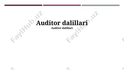 auditor dalillari — PPTX