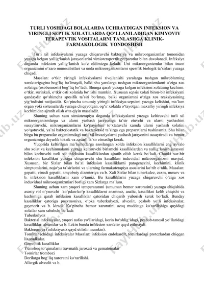 kimyoviy terapevtik vositalar — DOCX