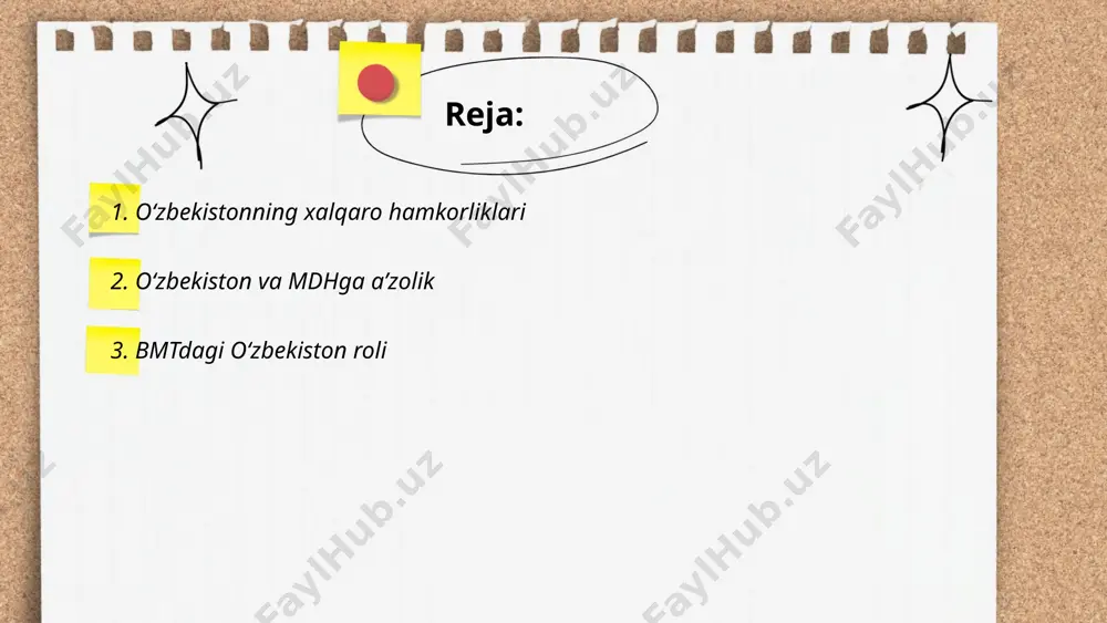 k, o'zbekistonning agrar sektoridagi islohotlari va iqlim o'zgarishiga qarshi kurashdagi faoliyati ham bmt tomonidan yuqori baholanmoqda. mamlakat ko‘p tomonlama sheriklik ruhini targ‘ib qilish va mintaqaviy xavfsizlikni mustahkamlashda ko‘makchi rolini o‘ynab kelmoqda. ... t.me/slaydai_bot oʻzbekiston va yevropa ittifoqi (yi) oʻrtasidagi munosabatlar iqtisodiy, siyosiy va madaniy sohalarda rivojlanmoqda. 2020 yilda yi oʻzbekistonga 25 million yevrodan ortiq yordam koʻrsatdi. 2021 yilda ikki tomonlama savdo hajmi qariyb 2,17 milliard yevroni tashkil qildi. 2016 yildan beri toshkent va bryussel oʻrtasida 50 dan ortiq rasmiy uchrashuvlar oʻtkazildi. oʻzbekistonning yi bilan sheriklik va hamkorlik toʻgʻrisidagi kelishuvni imzolashi kutilmoqda, bu esa parlament orqali tasdiqlanishi kerak. yi oʻzbekistonda inson huquqlari va demokratik islohotlarni qoʻllab-quvvatlamoqda. 2018 yilda oʻzbekiston gsp+ preferensiyalar tizimidan foydalanishni boshladi, bu savdo imtiyozlarini oshirdi. ... t.me/slaydai_bot oʻzbekiston osiyo mamlakatlari bilan yaqin hamkorlik aloqalarini rivojlantirmoqda. 2022 yilda oʻzbekistonning eksport hajmi osiyo davlatlariga 9,5 milliard aqsh dollarini tashkil etdi. shu yili oʻzbekistonning eng katta savdo hamkorlari xitoy va janubiy …