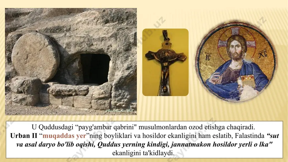 yaqin musulmonni qirib tashladi. mazkur salib yurishi natijasida quddus qirollogi tashkil etldi.salibchilar bosib olingan hududlarni 200 yil davomida qo’llarida saqlab turdi va bosib olingan hududlarda xiroj solig’ini joriy etdilar va bundan tashqari aholidan undiriladigan umumiy solig’ ham yeg’ila boshlandi.xalq bunga bardosh berolmay qo’zg’laon ko’tardi.salibchilar bu yerlarda hukmronlikni saqlash uchun diniy ritserlik ordenlari tashkil etdilar.bu ordenli ritserlarning vazifasi urush edi.buning tashkil etilishi bilan sharqdagi mustamlakachiligini yevropa qirollari saqlab qolishga intilganlar.shu tariqa angliya,fransiya,germaniya qirollari va cherkov o’z ordenlarini tashkil etdi.bulardan dastlabkisi gospitalierlar ordeni hisoblanadi. musulmonlar falastinni egallagach bu orden rodas oroliga o’tdi.keyinchalik malta oroliga ko’chdi. ikkinchi salib yurishi (1147-1149 y.) ga 1144-yil saljuqiylarning edessa shahrini bosib olishlari bahona boʻlgan. mazkur salib yurishi magʻlubiyatga uchragan. quddusning qo’ldan ketishi (1187 yil ) uchinchi salib yurishi yurishi (1189-1192 y.) ning boshlanishiga 1187-yil misr sultoni salohiddin ayubiy tomonidan quddusning egallab olinishi sabab boʻlgan. mazkur yurish ham muvafaqqiyasizlik bilan tugagan. richard i sheryurak filipp ii to'rtinchi salib …