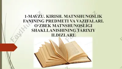 **uzbek matnshunosligi** — PPTX