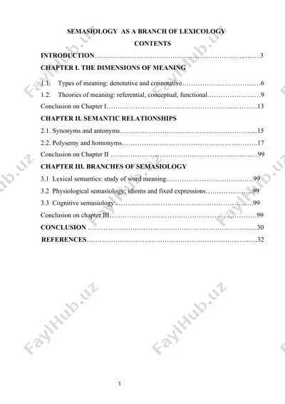 semasiology as a branch of lexicology — DOCX