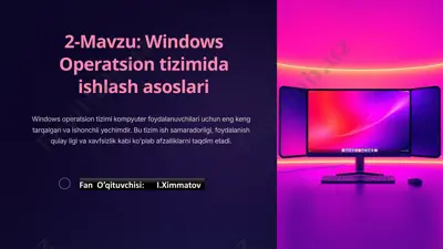 windows operatsion tizimi — PPTX