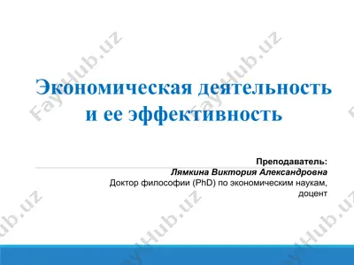 экономическая деятельность и ее эффективность — PPT
