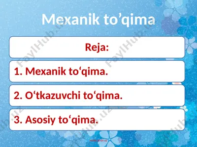 mexanik to’qima — PPTX