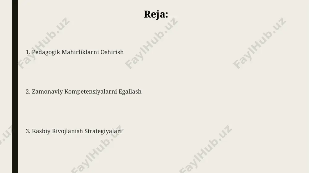 hga asoslangan ta’lim” modeli, talabalarning faol ishtirokini ta’minlaydi va 30% ga yaqin o‘qish samaradorligini oshiradi. psixologik-pedagogik kompetensiyalar o'zbekistonning 10 ta viloyatida o'tkazilgan tadqiqotlar shuni ko'rsatdiki, psixologik-pedagogik kompetensiyalarni rivojlantirish o'qituvchilarning 30% ga yaqinining stress darajasini pasaytiradi va dars samaradorligini 15% ga oshiradi. psixologik-pedagogik kompetensiyalar o'qituvchilarning 20 dan ortiq talabalar bilan samarali muloqot qilish, ularning individual ehtiyojlarini 5 ta asosiy psixologik model asosida aniqlash va samarqanddagi pedagogika institutlarida o'rgatiladigan muhim ko'nikmalarni o'z ichiga oladi. psixologik-pedagogik kompetensiyalarni egallash, xususan, toshkentdagi 5 yillik pedagogika kurslarida o'rgatilgan motivatsiya nazariyalari va ijtimoiy-emotsional rivojlanish bosqichlarini tushunishni talab qiladi va o'quvchilarning o'rganishga bo'lgan munosabatini ijobiy o'zgartiradi. kasbiy rivojlanish va o‘z ustida ishlash pedagogik mahoratni oshirish bo'yicha 3 yillik reja tuzishda, kamida 10 ta yangi kompetensiya egallash va andijon viloyatidagi tajribali o'qituvchilar bilan mentoring o'tkazish muhim ahamiyatga ega. kasbiy rivojlanish uchun 50 dan ortiq onlayn kurslar mavjud bo'lib, ularning 20 foizi toshkent shahridagi oliy o'quv yurtlari tomonidan taqdim etiladi …