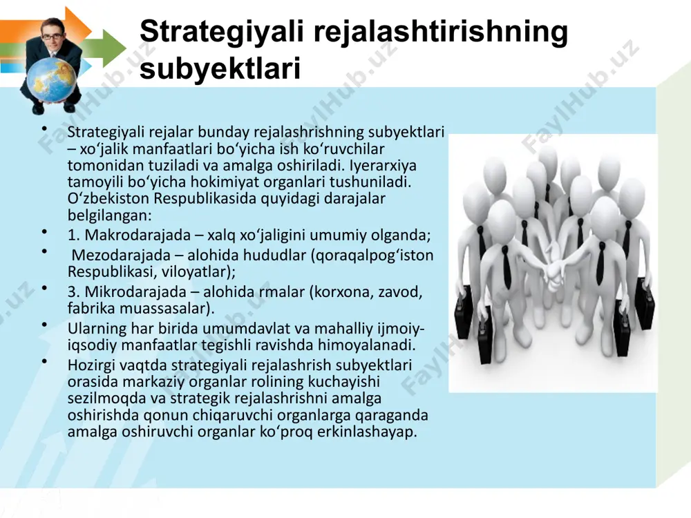 strategik rejalashtirishning obyektlari va subyektlari - Page 5