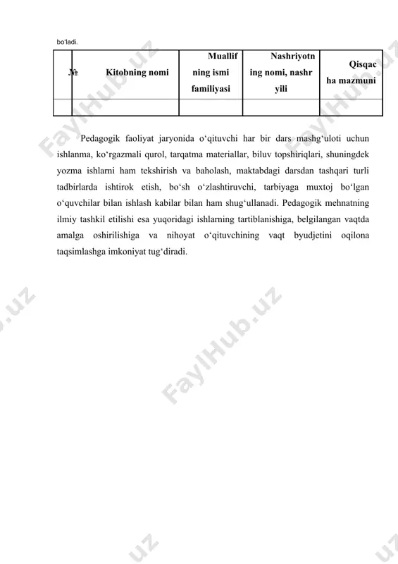 o‘qituvchi mehnatini ilmiy tashkil etish va pedagogik mahorat - Page 5
