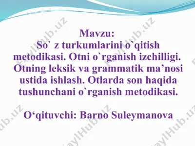 o`zlashtirish metodikasi — PPTX