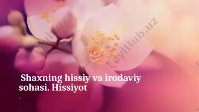 shaxning hissiy va irodaviy sohasi — PPTX