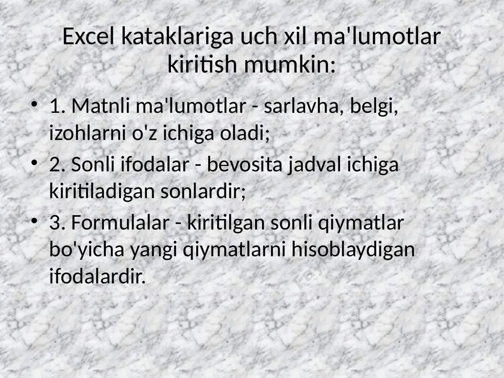 excelda matnli funksiyalar bilan ishlash - Page 3