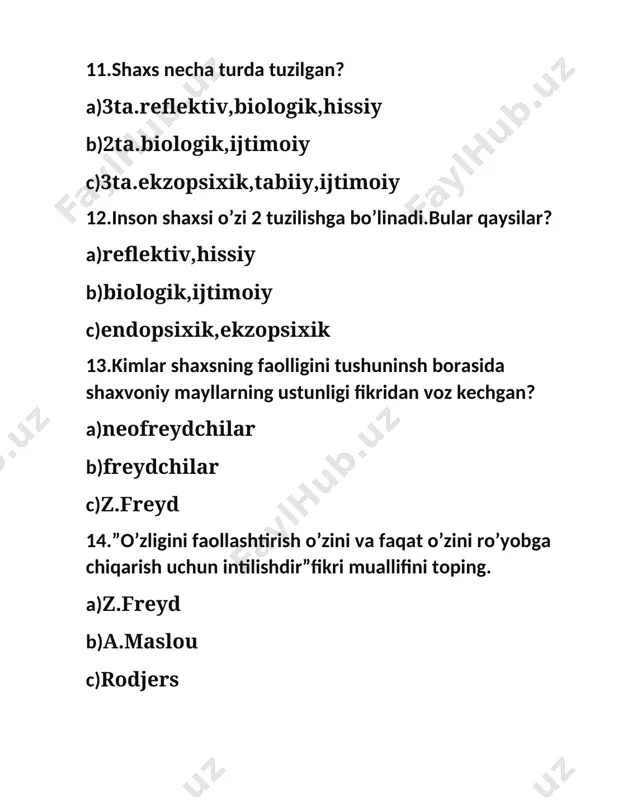 shaxs mavzusida test savollari va atamalar izohi - Page 4