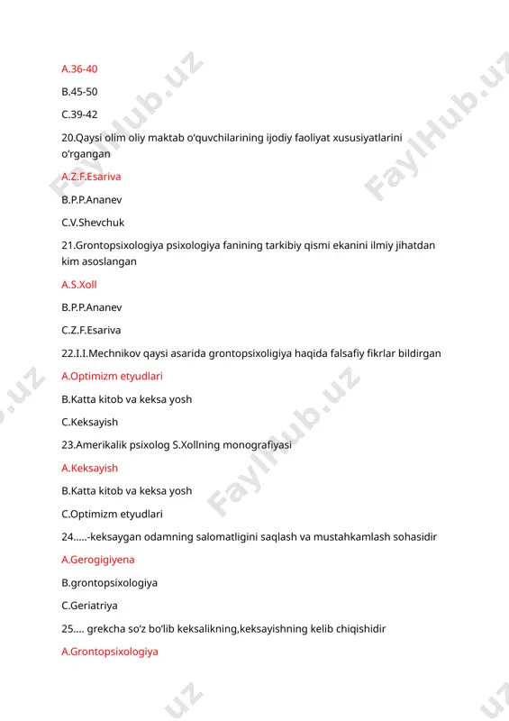 yoshlik davrining psixologik xususiyatlari testi - Page 4