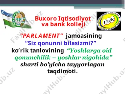 “siz qonunni bilasizmi” — PPTX