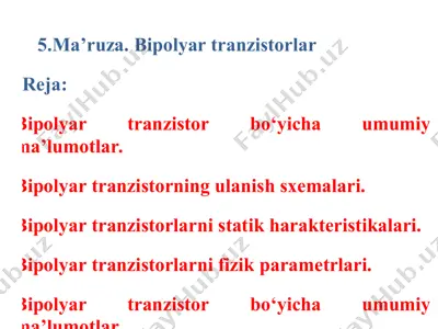 bipolyar tranzistor — PPTX