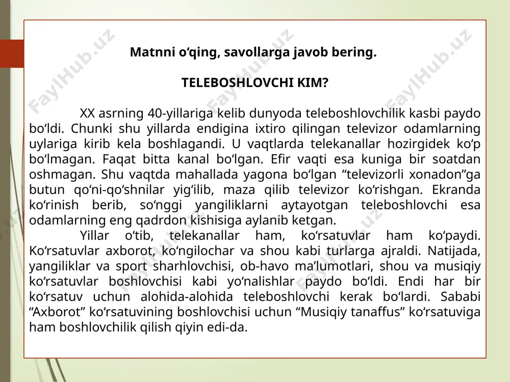 teleboshlovchi kim. jurnalistika sohasiga oid atamalar - Page 5