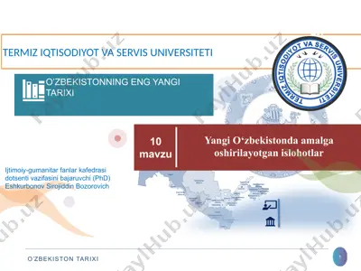 yangi o‘zbekistonda amalga oshirilayotgan islohotlar — PPTX