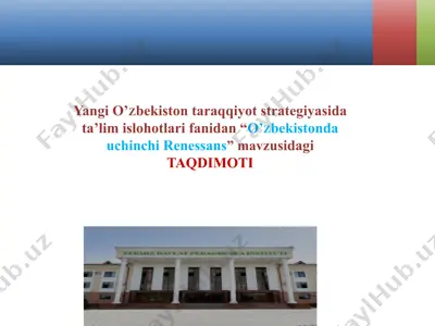 o’zbekistonda uchinchi renessans — PPTX