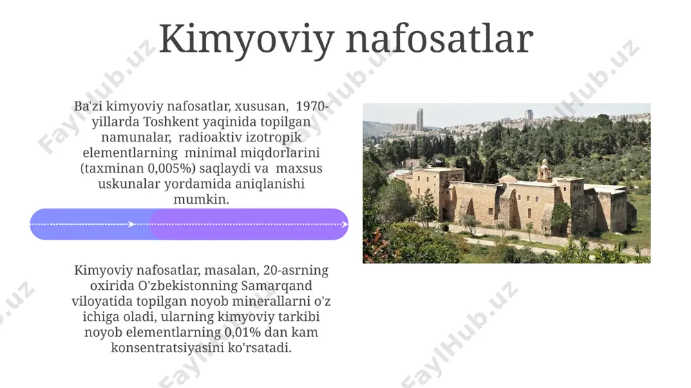 tarkibidagi karotinoidlar, 50 dan ortiq turdagi kasalliklarning oldini olishda, jumladan, ko'z kasalliklari va yurak-qon tomir kasalliklarining oldini olishda muhim rol o'ynaydi. qora smorodina tarkibidagi yuqori miqdordagi s vitamini (taxminan 180 mg/100g) grip va shamollash kabi yuqumli kasalliklarga chalinish xavfini sezilarli darajada kamaytiradi, ayniqsa, sovuq iqlim sharoitida yashovchi odamlar uchun. nafosatlarni saqlash shartlari нафосатларни 2-3 йил давомида яхши ҳолатда сақлаш учун, ҳар 6 ойда уларни текшириб, зараркунандаларга қарши 2% li маҳсулот билан ишлов бериш тавсия этилади. андижон вилояти каби нам жойларда бу муҳимроқ. нафосатларни сақлаш учун ҳарорат 15-25°c диапазонида, намлик 50-60% даражасида бўлиши, шунингдек, тўғридан-тўғри quyosh nuri tushmasligi kerak, хусусан, samarqanddagi kabi иссиқ иқлим шароитида. nafosatlarning qo'llanilishi nafosatlar, masalan, samarqanddagi 5 yulduzli mehmonxonalarda 10 dan ortiq turli xizmatlarda, shu jumladan, maxsus tadbirlar va konferentsiyalar tashkil etishda qo'llaniladi. toshkentdagi yirik kompaniyalar, xususan, 20 dan ziyod xodimi bo'lgan korxonalar, o'z xodimlarining samaradorligini oshirish uchun 3 turdagi nafosat dasturlaridan foydalanmoqda. e'tiboringiz uchun rahmat @taqdimot_robot …