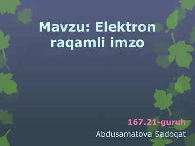 elektronraqamli imzo — PPTX