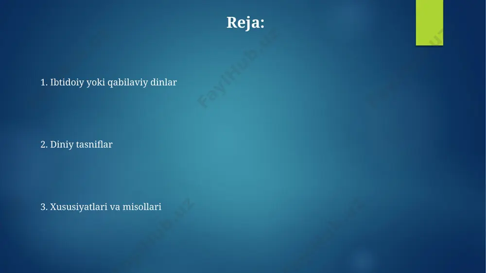 sosiy tabu yoki man etilgan amallarni o'z ichiga olgan bo'lib, ular jamoaning mavjudligi va barqarorligi uchun muhim ahamiyatga ega edi. zamonaviy dinlarga ta'siri ibtidoiy dinlardagi ruhiy amaliyotlar va sehr-jodugarlikka bo'lgan munosabat, zamonaviy psixologiya va psixoterapiya usullariga 5% ga yaqin bilvosita ta'sir ko'rsatib, yangi yondashuvlarni rivojlanishiga turtki bo'lgan. ibtidoiy dinlardagi qabilalararo munosabatlar va raqobat tushunchalari, zamonaviy millatchilik va siyosiy guruhchiliklarning shakllanishiga 10% ga yaqin ta'sir ko'rsatgan bo'lishi mumkin, bu tarixiy tahlillar orqali kuzatiladi. jamiyat va dinning o'zaro aloqasi жамиятнинг ижтимоий табақаланиши (masalan, 3-4 табақага бўлиниши) диний ташкилотларнинг ҳам шунга мос тарзда шаклланишига, яъни ҳар бир табақанинг ўз диний йўналишига эга бўлишига олиб келади. жамият ривожланишининг 5-6 босқичида диннинг ўрни ва таъсири ўзгариб боради: бошланғич босқичларда у асосий ижтимоий институт бўлса, кейинчалик бошқа институтларнинг роли кучаяди. ruhoniylar va marosimlar ruhoniylar va marosimlar orqali tabiat hodisalari, oʻlim, tugʻilish kabi 7 ta asosiy hayot bosqichi va muhim voqealarni tushuntirishga harakat qilingan. ba'zi qabilalarda, ayniqsa, …